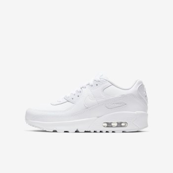 Nike Air Max 90 LTR - Nagyobb Gyerek Utcai Cipő - Fehér/Metal Titán/Fehér/Fehér